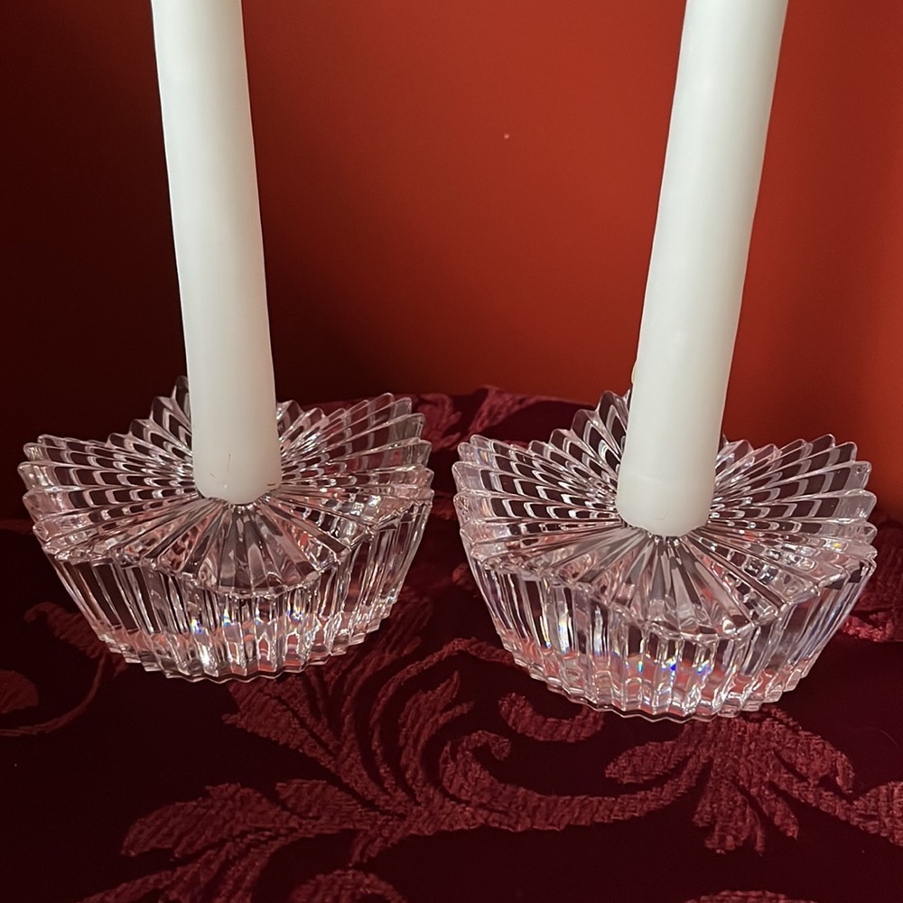 NEW Mikasa Crystal Candle Holders